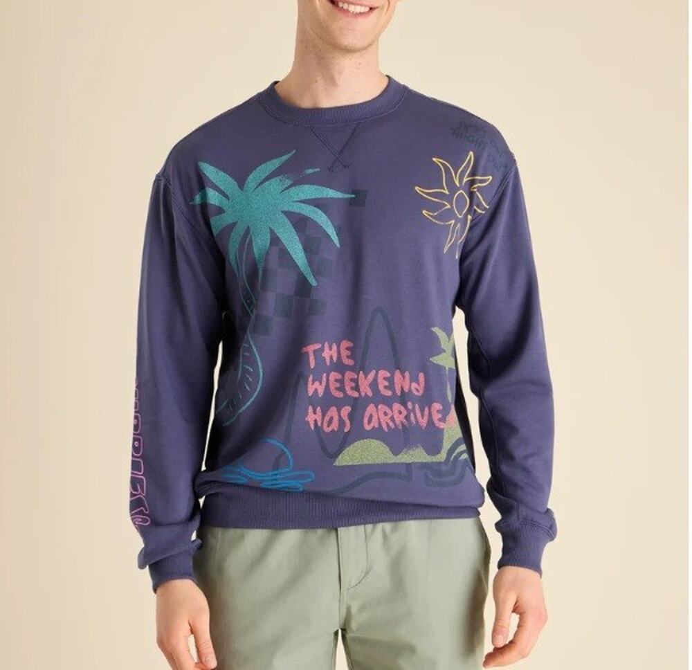 Chubbies NWT Men's Sz M Sky’s Out Thighs Out Blue Oversized Sweatshirt